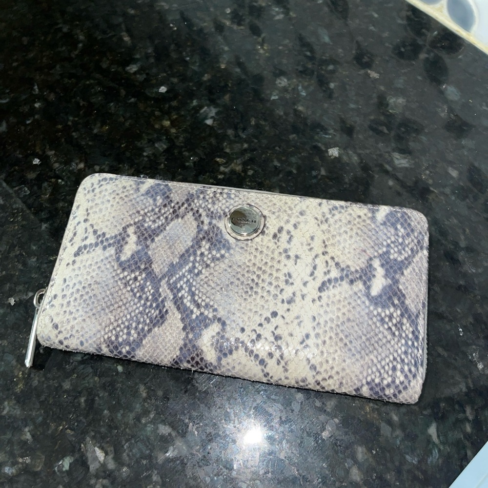 Coach Python Print Zip Around Accordion Wallet